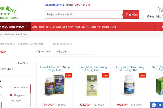 Một website vi phạm quảng cáo viên xương khớp Kingphar New