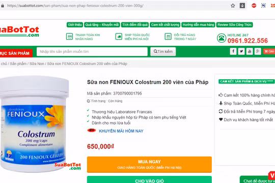 Một trang web vi phạm bị Cục An toàn thực phẩm tuýt còi