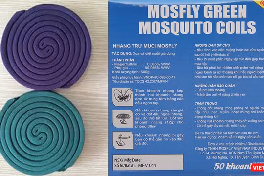 Sản phẩm diệt muỗi bị Bộ Y tế rút số đăng ký và yêu cầu thu hồi để tiêu hủy