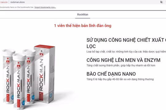 Một trang web quảng cáo sản phẩm Rockman quá công dụng vi phạm quy định.