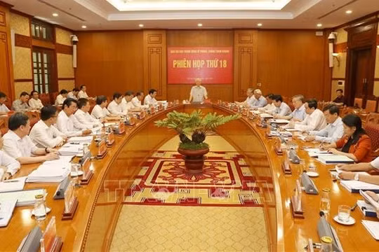 Quang cảnh phiên thứ 18 của Ban Chỉ đạo Trung ương về phòng, chống tham nhũng. Ảnh: Trí Dũng/TTXVN.