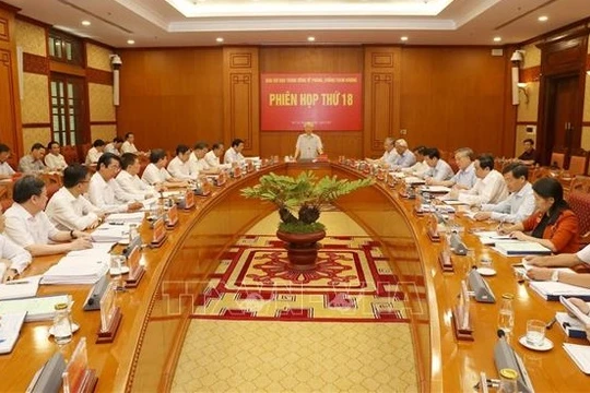 Quang cảnh phiên thứ 18 của Ban Chỉ đạo Trung ương về phòng, chống tham nhũng. Ảnh: Trí Dũng/TTXVN.