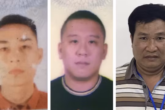 3 bị can bị khởi tố gồm: Mai Tiến Dũng (áo đỏ), Nguyễn Bảo Trung (áo đen) và Phạm Văn Hiệp (áo kẻ ngang). Ảnh: BCA.