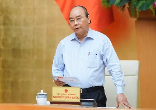 Thủ tướng Nguyễn Xuân Phúc phát biểu kết luận cuộc họp. Ảnh: VGP.
