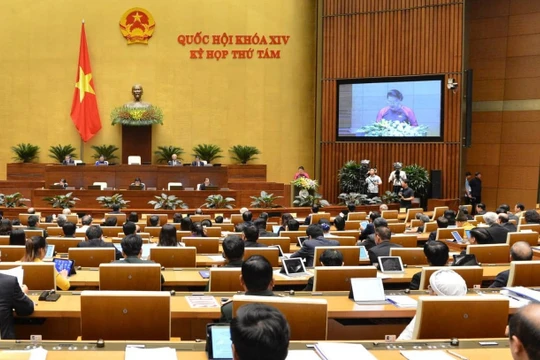 Một phiên làm việc của kì họp thứ 8, Quốc hội khóa XIV - tháng 12/2019. Ảnh: Quochoi.vn