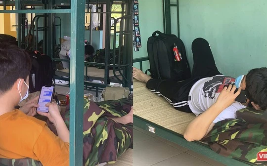 Số lượng công dân đang thực hiện cách ly y tết tại hệ thống doanh trại quân đội đạt hơn 30% sức chứ. Ảnh: Hồ Xuân Mai.