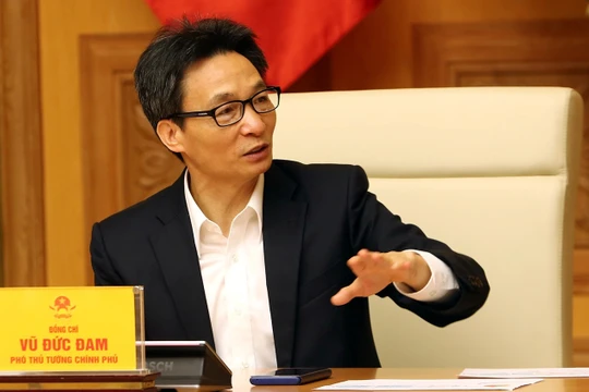 Phó Thủ tướng Vũ Đức Đam trao đổi tại cuộc họp. Ảnh VGP