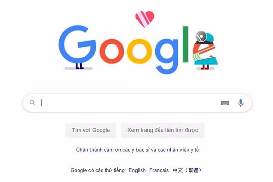 Hình ảnh tại trang chủ Google Việt Nam ngày 13/4. Ảnh chụp màn hình - Anh Lê.