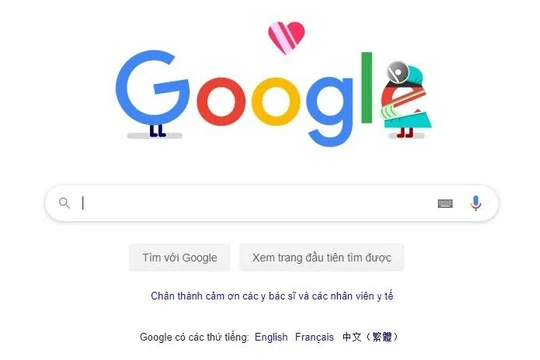 Hình ảnh tại trang chủ Google Việt Nam ngày 13/4. Ảnh chụp màn hình - Anh Lê.