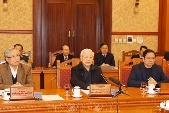 Tổng bí thư, Chủ tịch nước Nguyễn Phú Trọng chủ trì họp Ban Bí thư. Ảnh: TTXVN