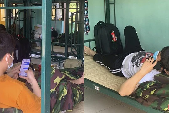 Số lượng công dân đang thực hiện cách ly y tế tại hệ thống doanh trại quân đội đạt hơn 30% sức chứa. Ảnh: Hồ Xuân Mai.