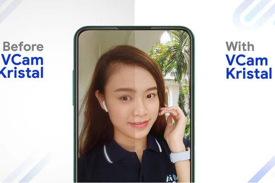 VCam Kristal giúp hiện thực hóa trải nghiệm màn hình vô khuyết trên điện thoại thông minh của VinSmart.