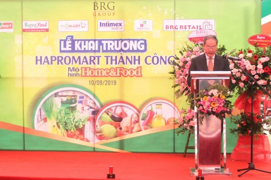 Ông Vũ Thanh Sơn - Tổng giám đốc Hapro phát biểu tại Lễ khai trương