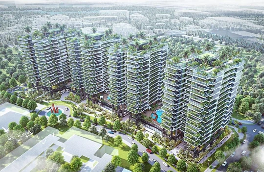 Lõi cảnh quan với cây xanh, mặt nước, tạo môi trường sống lý tưởng nhất cho cư dân tại dự án Sunshine Diamond River