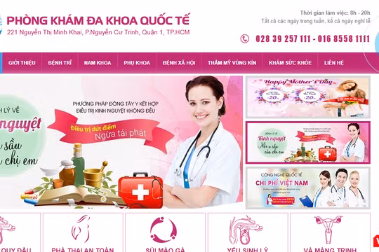 Website quảng cáo của Phòng khám Đa khoa Quốc tế