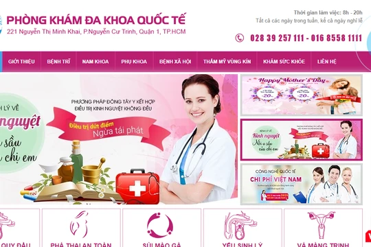 Website quảng cáo của Phòng khám Đa khoa Quốc tế
