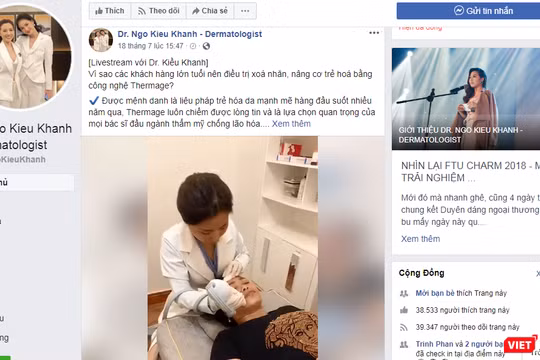 Quảng cáo của cơ sở thẩm mỹ nâng cơ, căng da, tiêm filler...