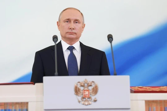 Ông Putin trong lễ nhậm chức Tổng thống nhiệm kỳ thứ tư hôm 7/5