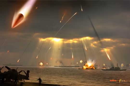 Cư dân mạng Trung Quốc mô tả cảnh tên lửa nước này tấn công hạm đội hải quân Mỹ