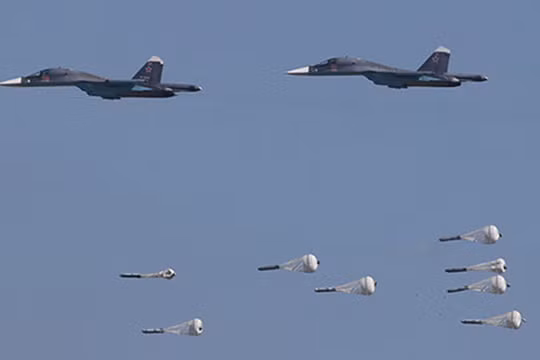 Cường kích Su-34 Nga trút bom diệt khủng bố trên chiến trường Syria