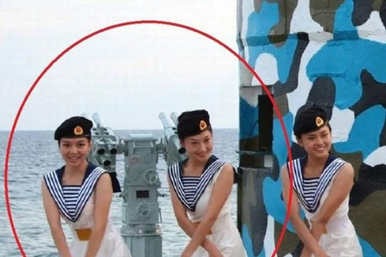 Hệ thống vũ khí chống người nhái DP-65 (trong vòng tròn) do Trung Quốc triển khai trái phép trên đảo nhân tạo xây dựng phi pháp ở Biển Đông là một bước mới quân sự hóa khu vực, báo Nga nhận định