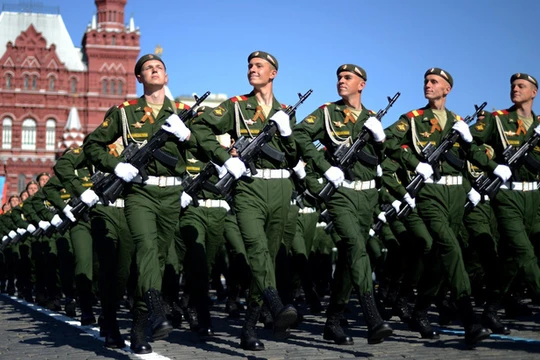 Binh sĩ Nga trong lễ duyệt binh.