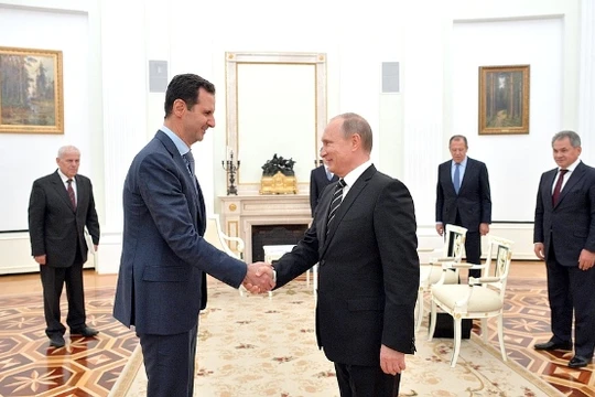 Tổng thống Syria và tổng thống Nga.