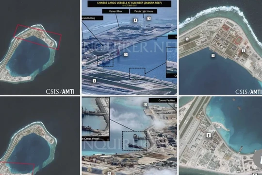 Công trình Trung Quốc xây dựng trái phép trên Biển Đông.
