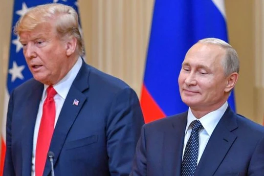 Hai ông Donald Trump và Vladimir Putin trong cuộc họp thượng đỉnh Nga - Hoa Kỳ năm 2018.