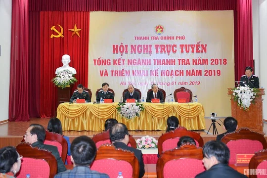 Quang cảnh buổi Hội nghị tổng kết ngành thanh tra năm 2018 và triển khai kế hoạch năm 2019 (Nguồn: VPCP)