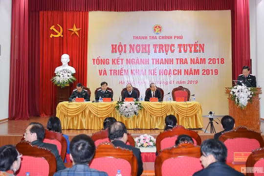 Quang cảnh buổi Hội nghị tổng kết ngành thanh tra năm 2018 và triển khai kế hoạch năm 2019 (Nguồn: VPCP)