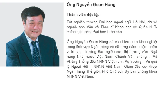 Ông Nguyễn Đoan Hùng từng là Thành viên HĐQT độc lập của Techcombank (Nguồn: TCB)