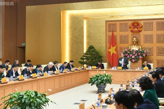 Quang cảnh phiên họp lần thứ 2 của Tiểu ban Kinh tế - Xã hội để chuẩn bị cho Đại hội XIII của Đảng (Nguồn: VGP)