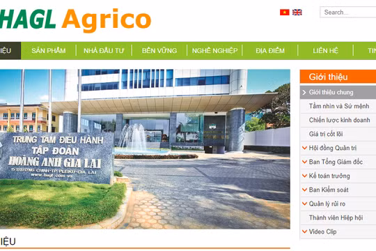 Trang chủ của HAGL Agrico (Nguồn: haagrico.com.vn) 