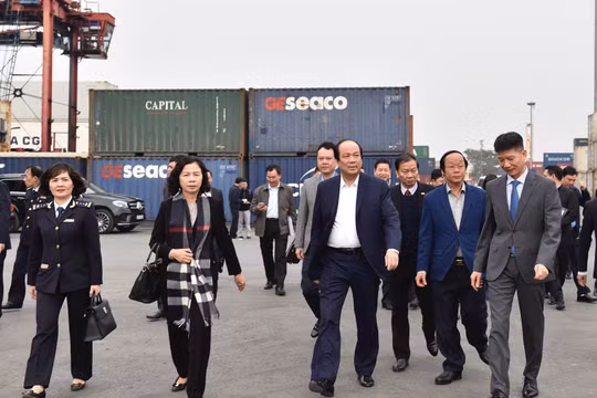 Tổ công tác của Thủ tướng đã kiểm tra tại cảng Hải Phòng và “truy” trách nhiệm của các cơ quan liên quan (Ảnh: VGP/Nhật Bắc)
