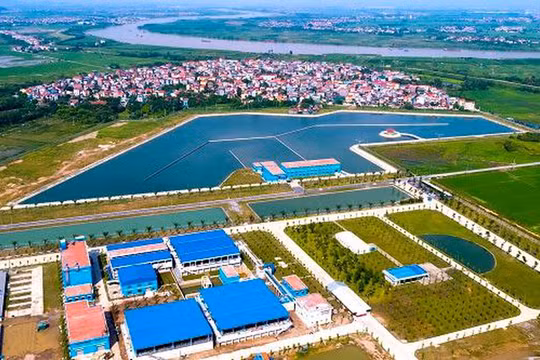 Dự án Nhà máy nước mặt Sông Đuống nhìn từ trên cao (Ảnh: Internet)