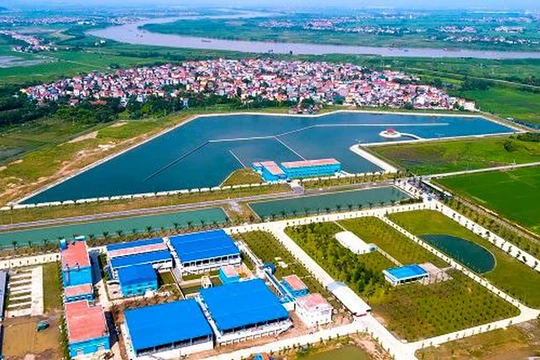 Dự án Nhà máy nước mặt Sông Đuống nhìn từ trên cao (Ảnh: Internet)