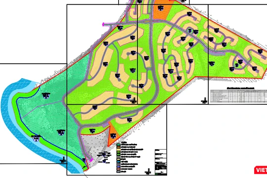Một phần quy hoạch 1/500 của dự án Khu du lịch sinh thái Green Hill do Cty Hải An Huy làm chủ đầu tư