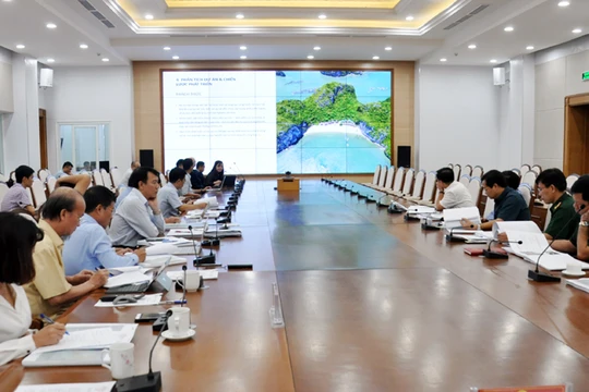 Đại diện Liên danh Công ty CP Đầu tư kinh doanh và Công ty CP Liên Sơn trình bày ý tưởng tại buổi làm việc (Nguồn: quangninh.gov.vn)