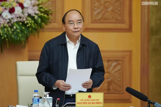 Thủ tướng Chính phủ Nguyễn Xuân Phúc chia sẻ tại buổi làm việc (Nguồn: VGP)