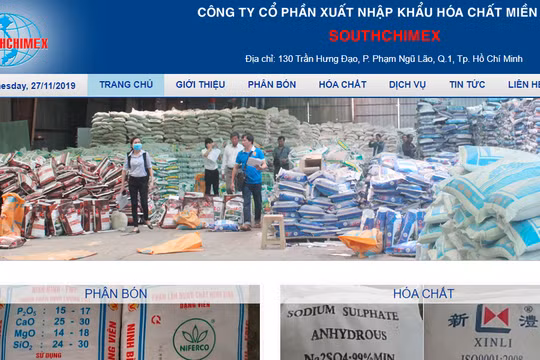 Trang chủ của Soutchimex (Ảnh chụp màn hình)