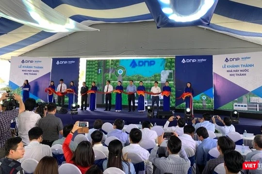 Toàn cảnh buổi lễ khai trương dự án Nhà máy nước sạch Nhị Thành (Ảnh: VT)