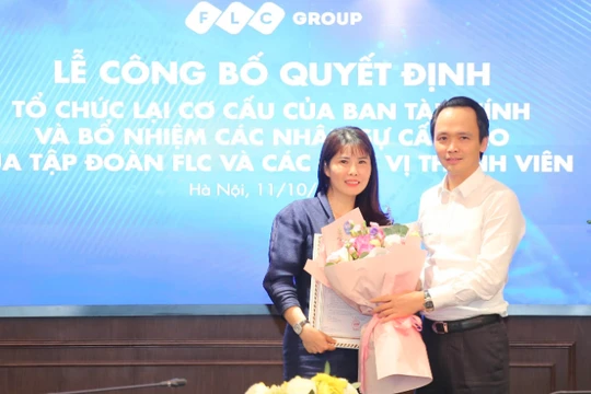 Bà Đặng Thị Lưu Vân và ông Trịnh Văn Quyết tại buổi lễ (Ảnh: FLC)