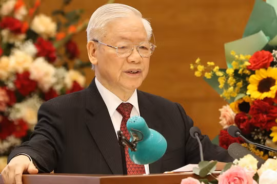 Tổng Bí thư Nguyễn Phú Trọng phát biểu tại Lễ kỷ niệm 40 năm Ngày thành lập Liên hiệp các hội Khoa học và Kỹ thuật Việt Nam.