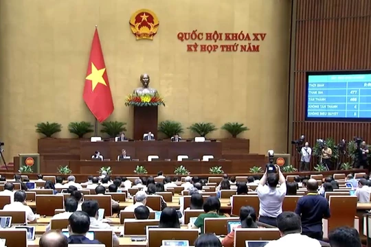 Quốc hội biểu quyết thông qua Luật Giao dịch điện tử (sửa đổi) với tỷ lệ đại biểu tham gia biểu quyết và đại biểu tán thành cao.