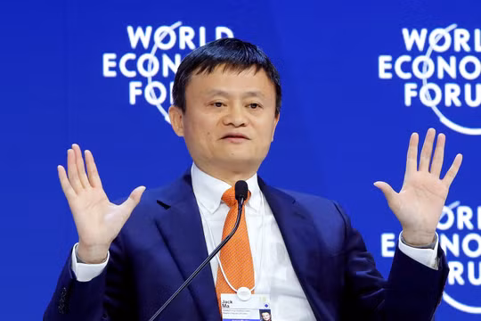 Nhà sáng lập và Chủ tịch điều hành Alibaba Jack Ma phát biểu tại Diễn đàn Kinh tế Thế giới tại Davos. Ảnh: CNBC