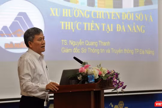 TS. Nguyễn Quang Thanh, Giám đốc Sở Thông tin và Truyền thông Đà Nẵng phát biểu tại Hội thảo “Chuyển đổi số - Cơ hội và thách thức với Đà Nẵng” ngày 31/5.