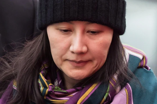 CFO Huawei Mạnh Vãn Châu bị bắt giữ tại Canada đầu tháng 12-2018. Ảnh: Bloomberg