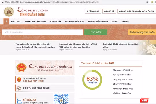 Cổng dịch vụ công trực tuyến tỉnh Quảng Nam