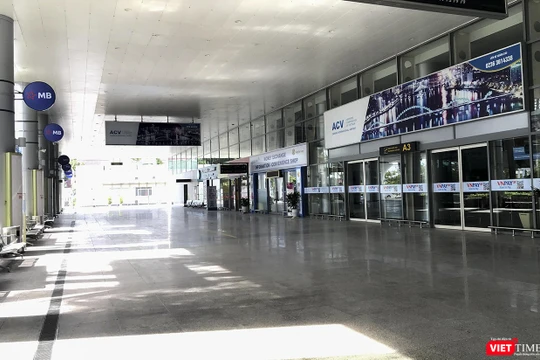 Nhà ga nội địa Sân bay quốc tế Đà Nẵng trong ngày đầu cho phép vận tải hành khách trở lại (ảnh chụp sáng ngày 7/9)